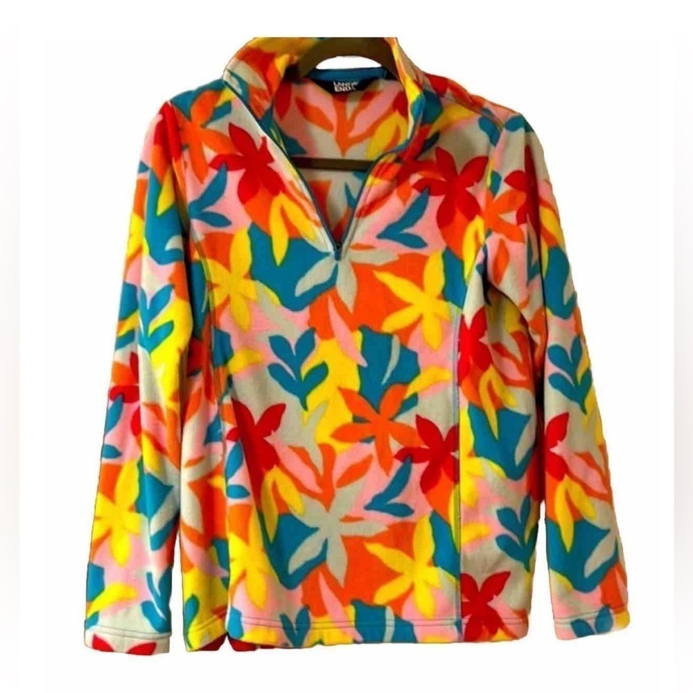 Lands End Colorful Graphic Floral Fleece -  Women’s XL - Great Condition‼️